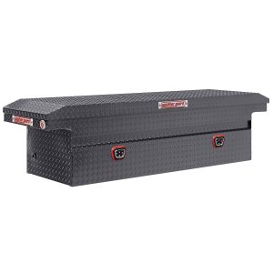 Model 121-6-04 Saddle Box, Aluminum, Full Low Profile, Gunmetal Gray, 11.0 cu ft