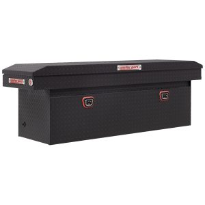 Model 123-52-04 Saddle Box, Aluminum, Full Deep, Textured Matte Black, 15.0 cu ft
