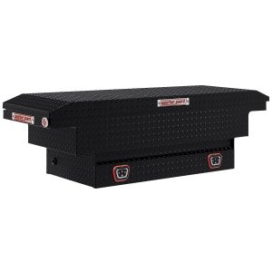 Model 131-5-04 Saddle Box, Aluminum, Mid-Size Low Profile, Gloss Black, 8.0 cu ft